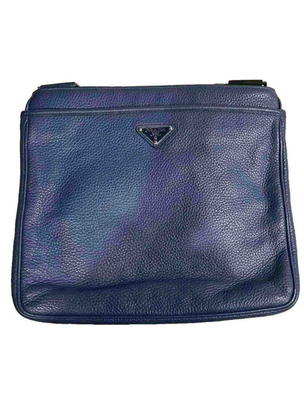 Prada VIT.DAINO Shoulder Bag Crossbody Calfskin Triangle Plate Blue